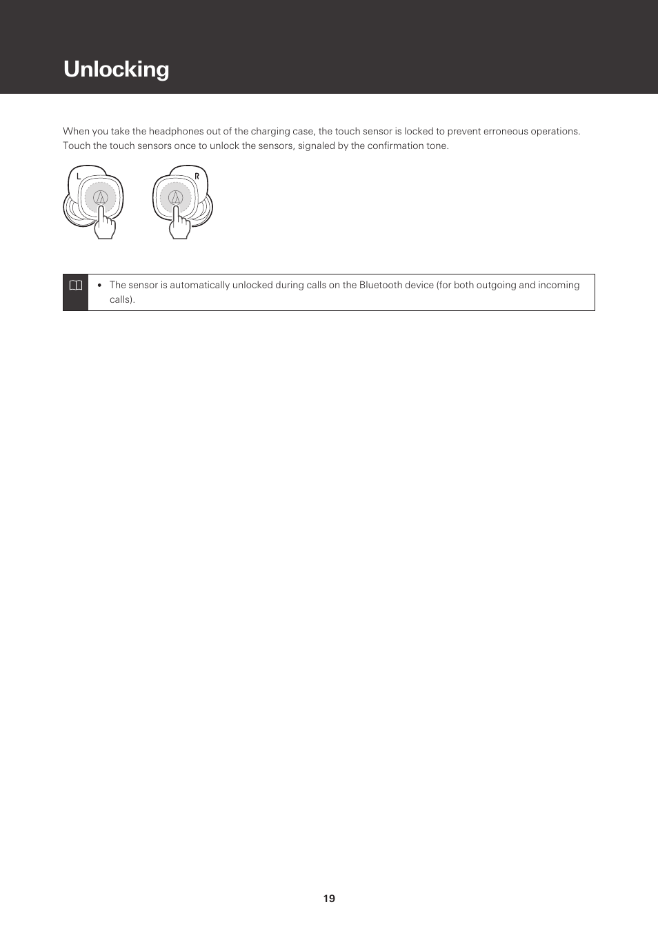 Unlocking | Audio-Technica ATH-SQ1TW True Wireless In-Ear Headphones (Popcorn White) User Manual | Page 20 / 36