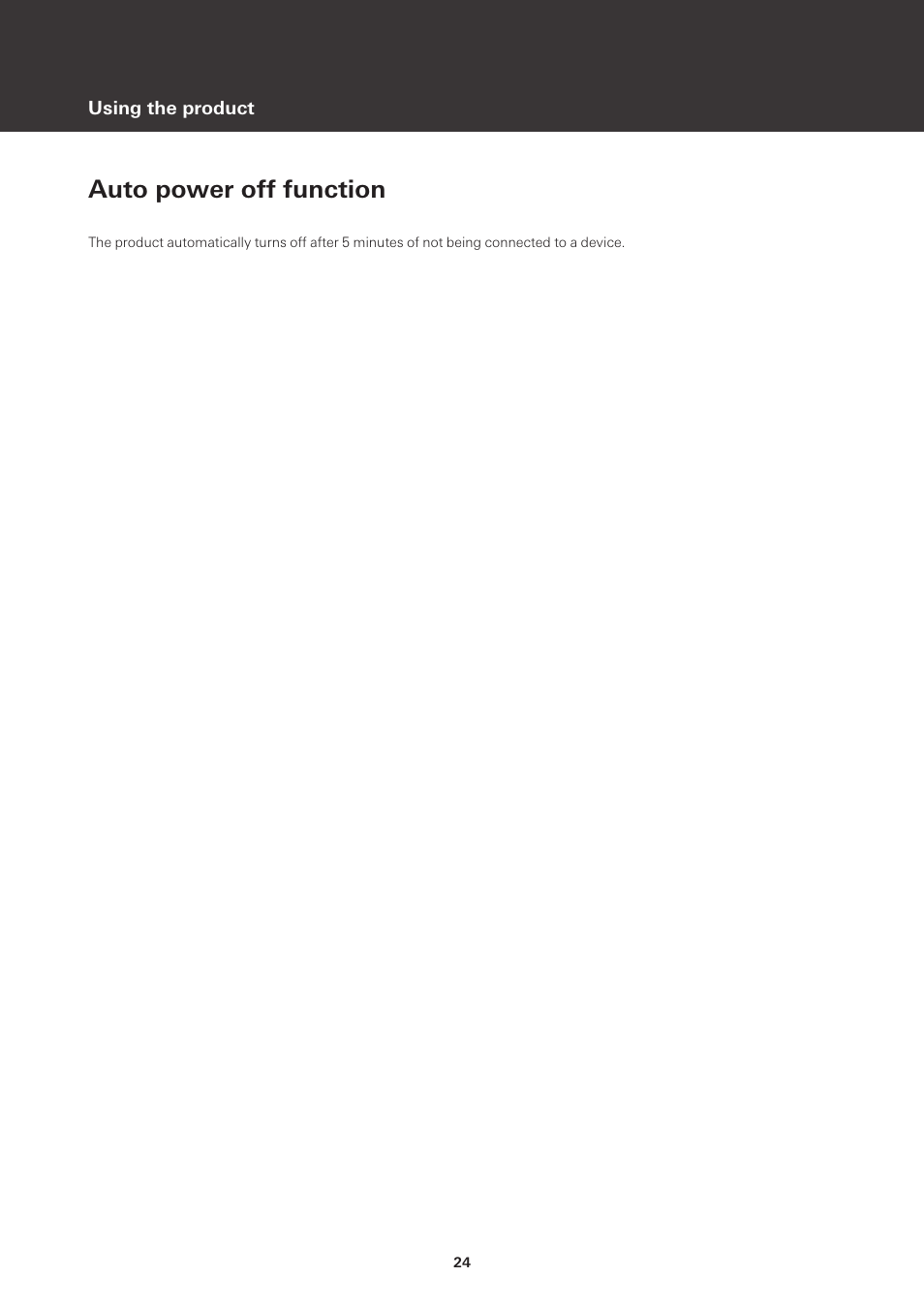 Auto power off function | Audio-Technica ATH-SQ1TW True Wireless In-Ear Headphones (Popcorn White) User Manual | Page 25 / 36