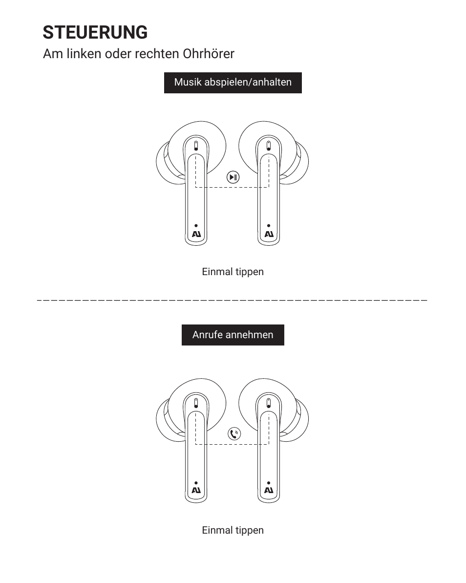 Steuerung | Ausounds AU-Frequency ANC Noise-Canceling True Wireless Headphones (Tiffany) User Manual | Page 39 / 82