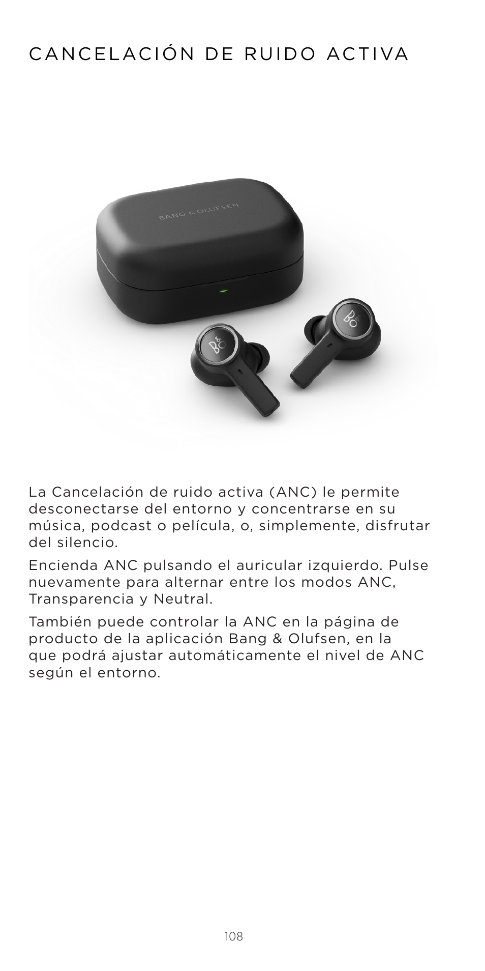 Bang & Olufsen Beoplay EX Noise-Canceling True Wireless In-Ear Headphones (Anthracite Oxygen) User Manual | Page 109 / 212