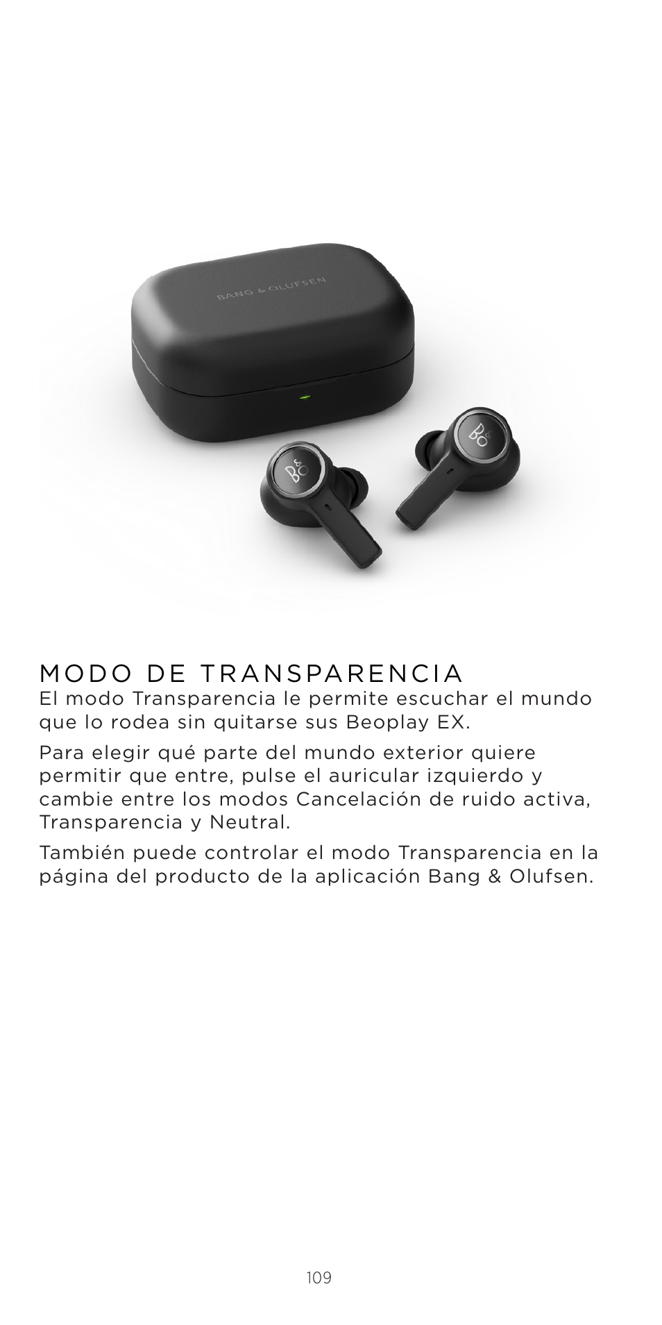 Bang & Olufsen Beoplay EX Noise-Canceling True Wireless In-Ear Headphones (Anthracite Oxygen) User Manual | Page 110 / 212