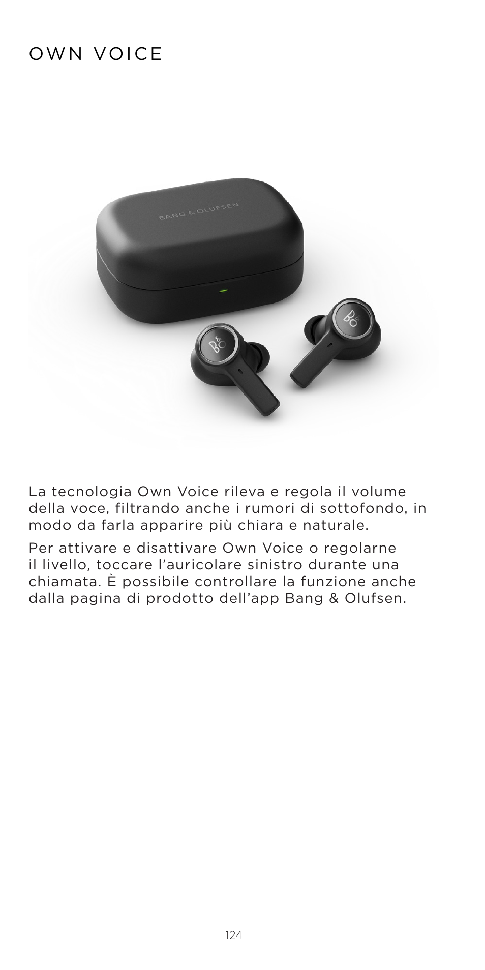 Ow n vo i c e | Bang & Olufsen Beoplay EX Noise-Canceling True Wireless In-Ear Headphones (Anthracite Oxygen) User Manual | Page 125 / 212