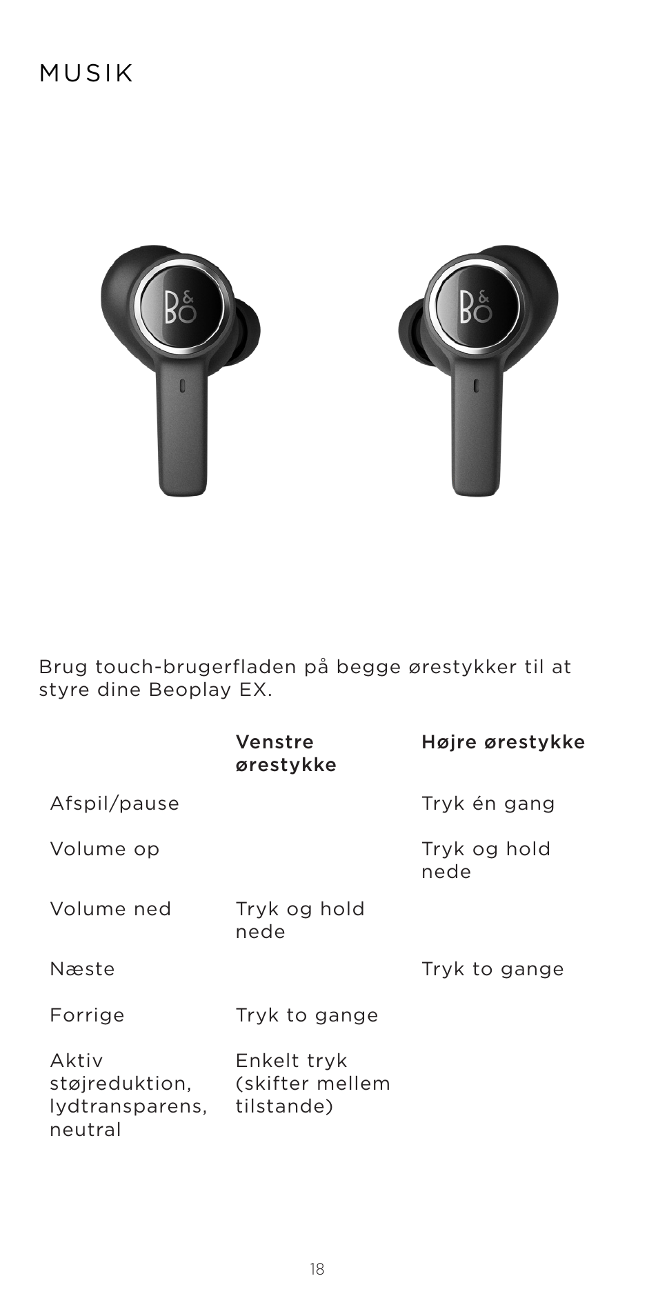 Bang & Olufsen Beoplay EX Noise-Canceling True Wireless In-Ear Headphones (Anthracite Oxygen) User Manual | Page 19 / 212