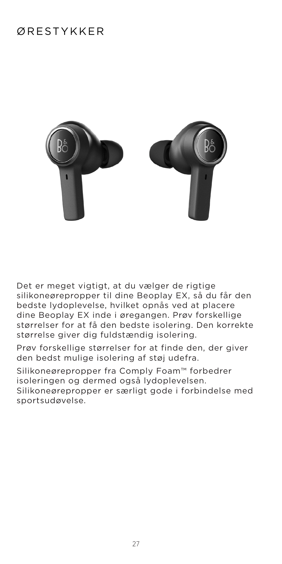 Bang & Olufsen Beoplay EX Noise-Canceling True Wireless In-Ear Headphones (Anthracite Oxygen) User Manual | Page 28 / 212