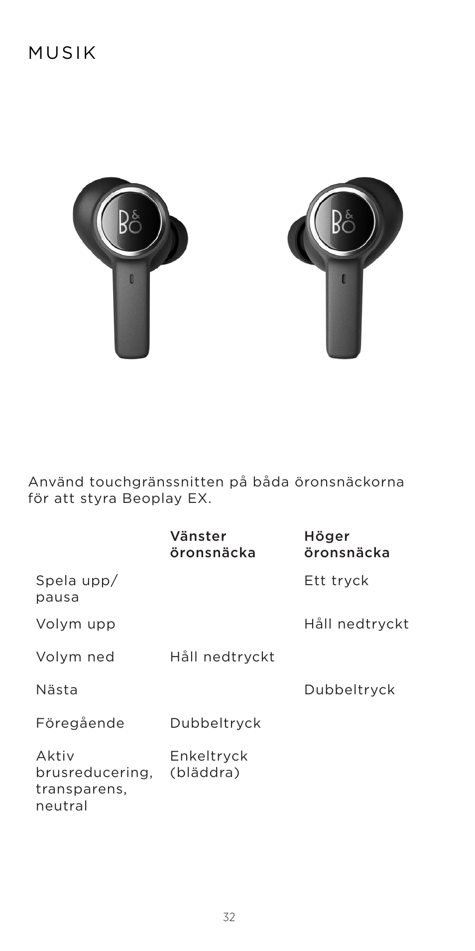 Bang & Olufsen Beoplay EX Noise-Canceling True Wireless In-Ear Headphones (Anthracite Oxygen) User Manual | Page 33 / 212