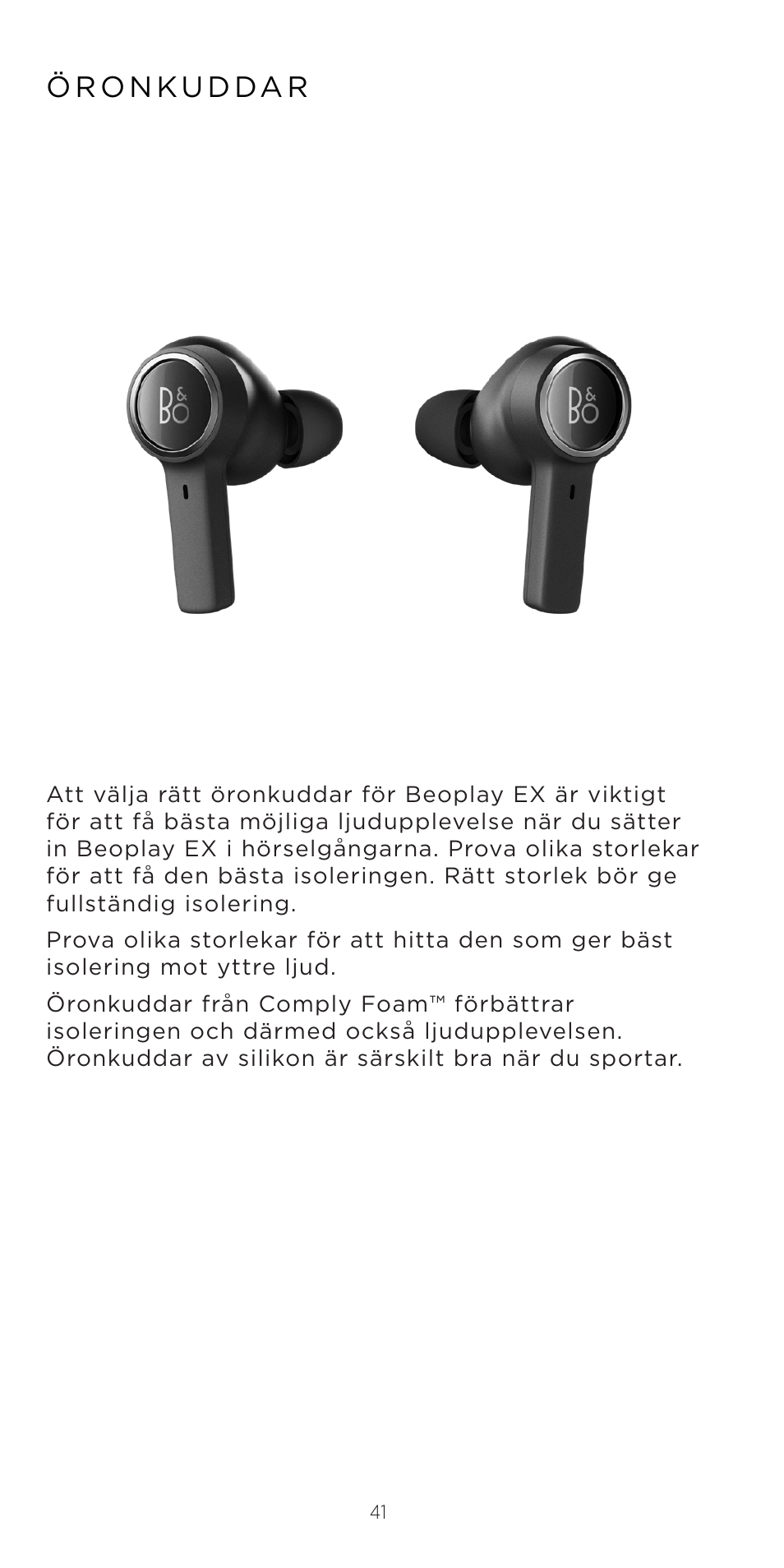 Bang & Olufsen Beoplay EX Noise-Canceling True Wireless In-Ear Headphones (Anthracite Oxygen) User Manual | Page 42 / 212