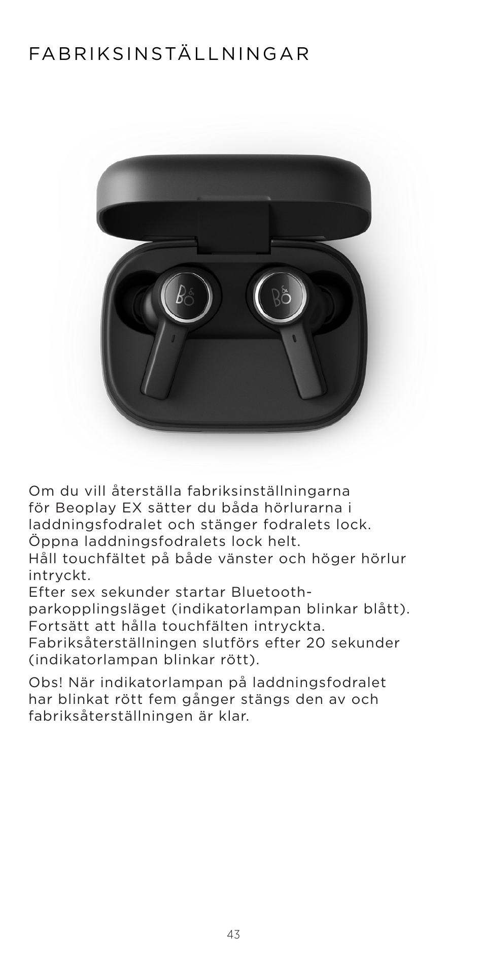 Bang & Olufsen Beoplay EX Noise-Canceling True Wireless In-Ear Headphones (Anthracite Oxygen) User Manual | Page 44 / 212