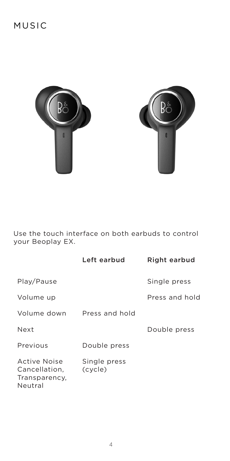 Bang & Olufsen Beoplay EX Noise-Canceling True Wireless In-Ear Headphones (Anthracite Oxygen) User Manual | Page 5 / 212