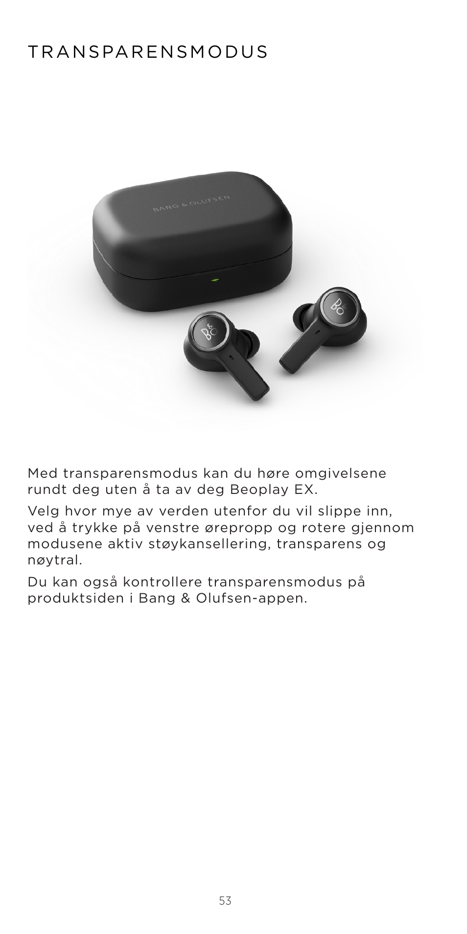 Bang & Olufsen Beoplay EX Noise-Canceling True Wireless In-Ear Headphones (Anthracite Oxygen) User Manual | Page 54 / 212