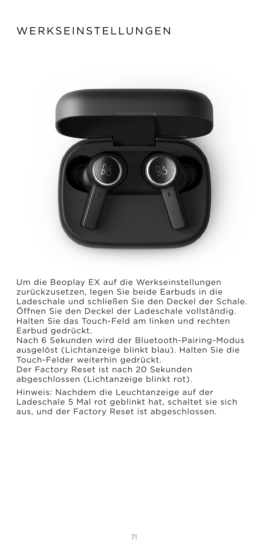 Bang & Olufsen Beoplay EX Noise-Canceling True Wireless In-Ear Headphones (Anthracite Oxygen) User Manual | Page 72 / 212