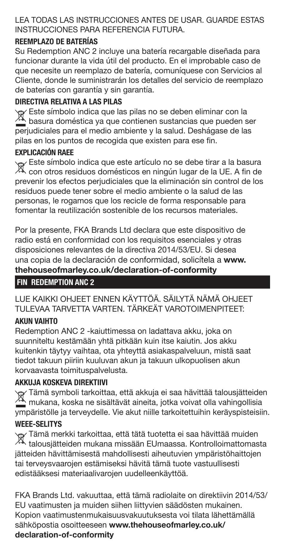 House of Marley Redemption 2 ANC Noise-Canceling True Wireless In-Ear Headphones (Signature Black) User Manual | Page 19 / 32