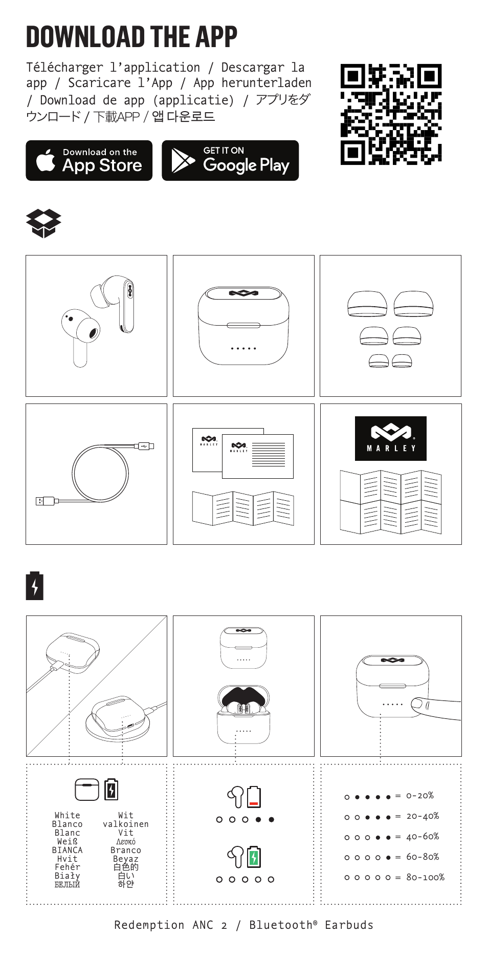 Download the app | House of Marley Redemption 2 ANC Noise-Canceling True Wireless In-Ear Headphones (Signature Black) User Manual | Page 2 / 32