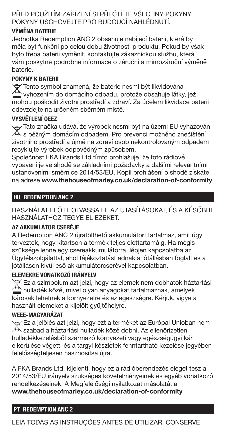 House of Marley Redemption 2 ANC Noise-Canceling True Wireless In-Ear Headphones (Signature Black) User Manual | Page 24 / 32