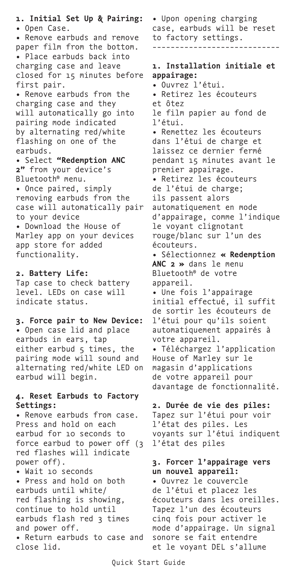 House of Marley Redemption 2 ANC Noise-Canceling True Wireless In-Ear Headphones (Signature Black) User Manual | Page 5 / 32