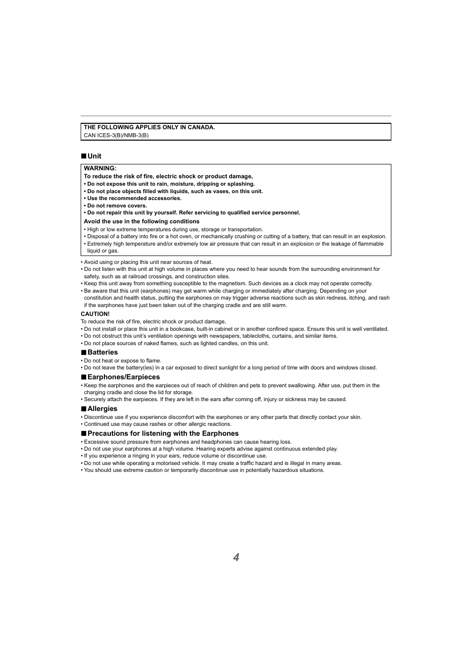 Panasonic RZ-S300W True Wireless In-Ear Headphones (Green) User Manual | Page 4 / 30