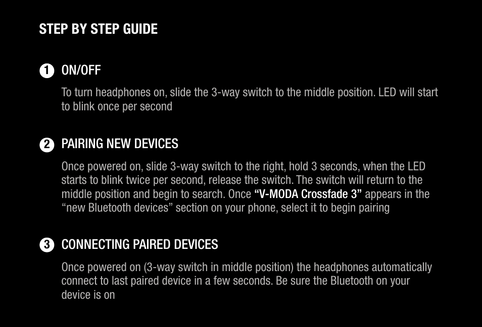 V-MODA Crossfade 3 Wireless Over-Ear Headphones (Bronze Black) User Manual | Page 10 / 26