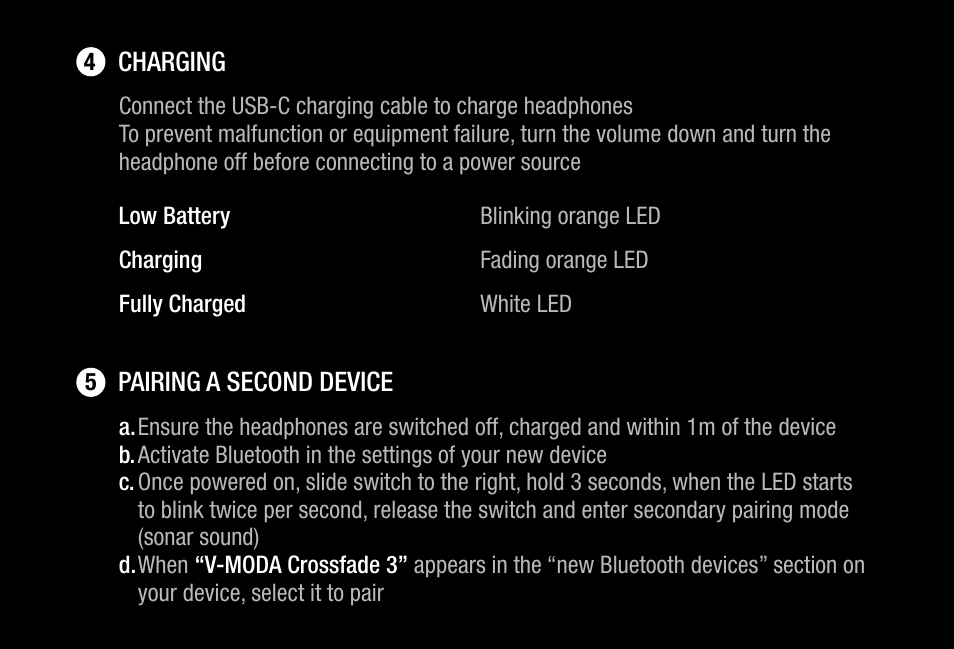 V-MODA Crossfade 3 Wireless Over-Ear Headphones (Bronze Black) User Manual | Page 11 / 26