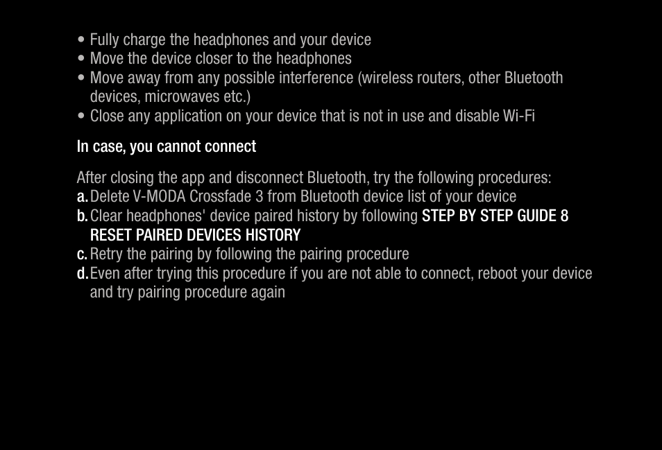 V-MODA Crossfade 3 Wireless Over-Ear Headphones (Bronze Black) User Manual | Page 17 / 26
