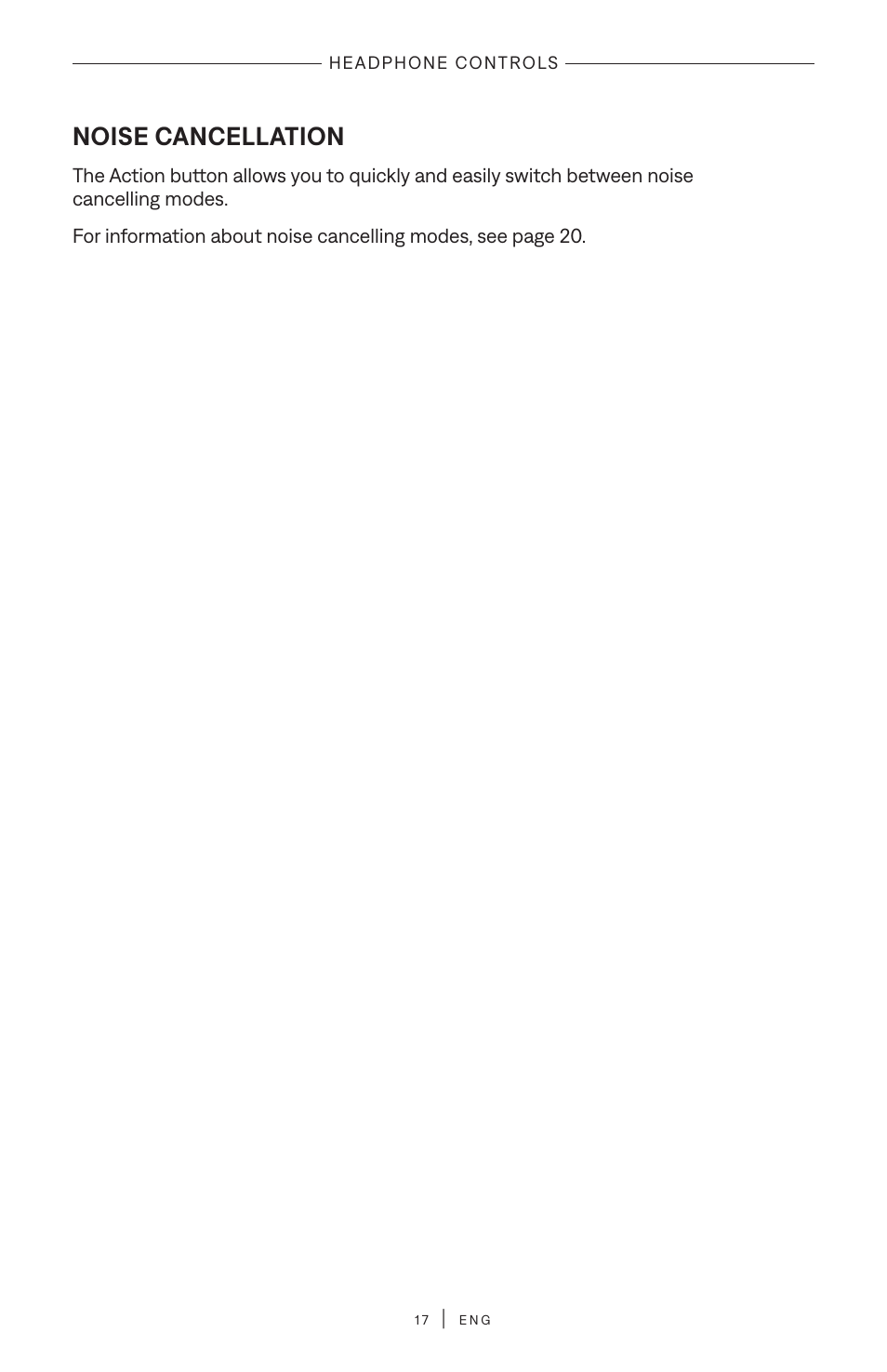 Noise cancellation | Bose QuietComfort Wireless Over-Ear Active Noise Canceling Headphones (White Smoke) User Manual | Page 17 / 42