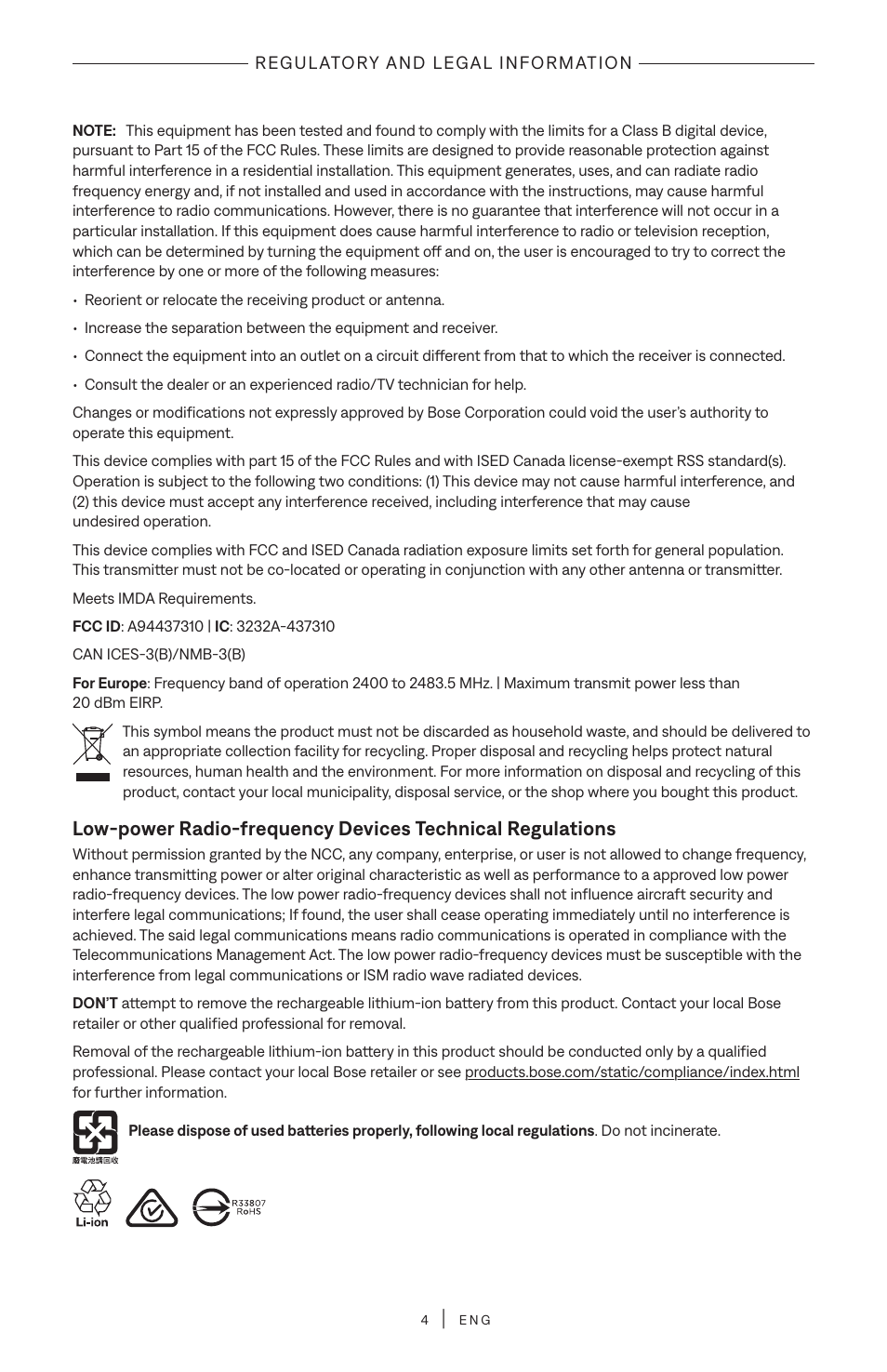 Bose QuietComfort Wireless Over-Ear Active Noise Canceling Headphones (White Smoke) User Manual | Page 4 / 42