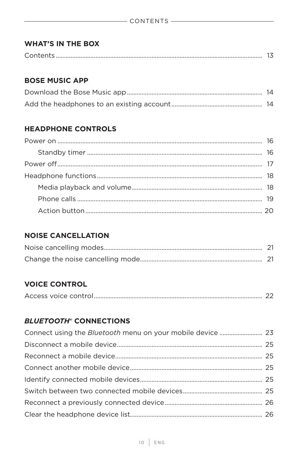 Bose QuietComfort 45 Noise-Canceling Wireless Over-Ear Headphones (White Smoke) User Manual | Page 10 / 40