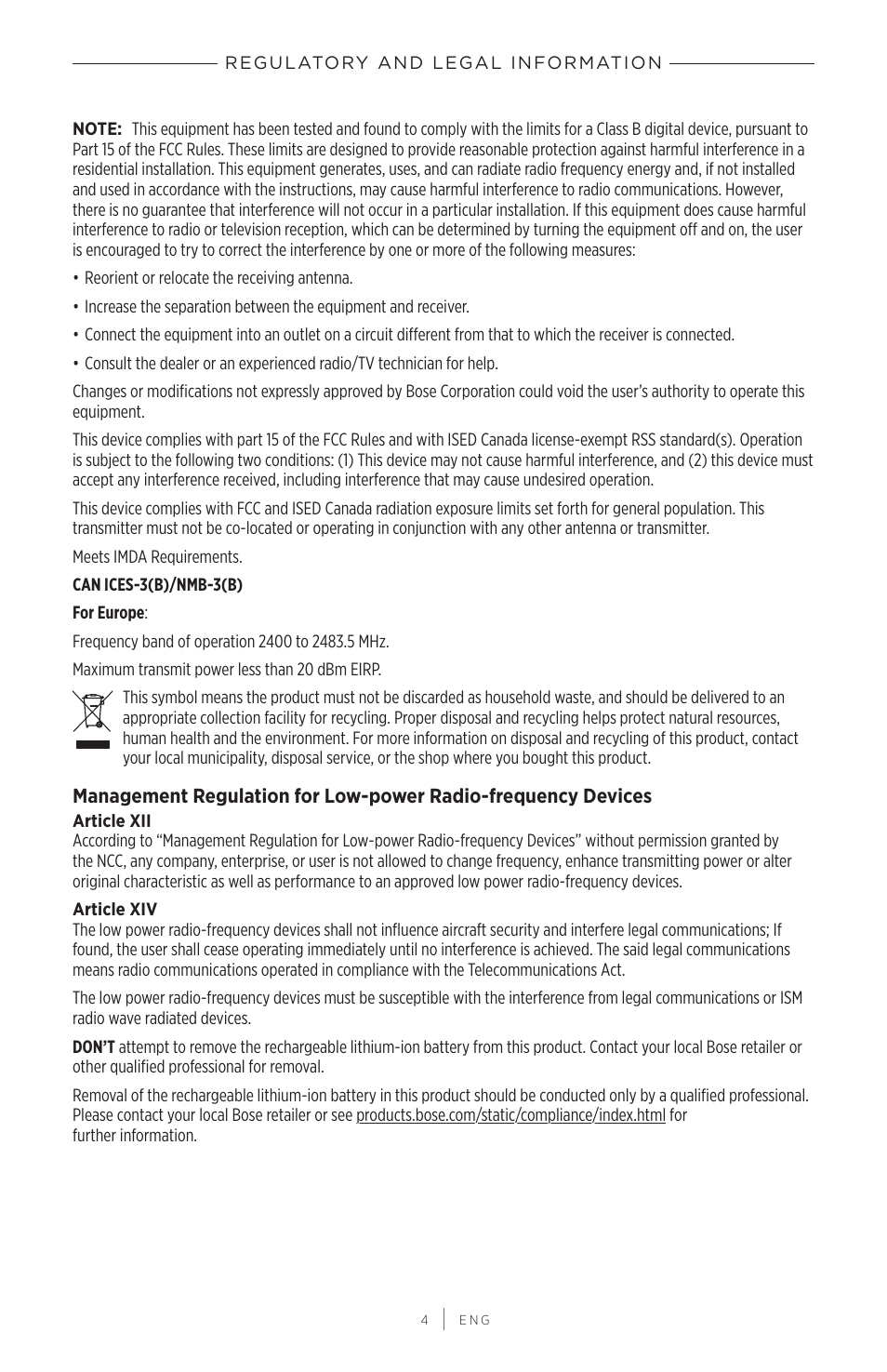 Bose QuietComfort 45 Noise-Canceling Wireless Over-Ear Headphones (White Smoke) User Manual | Page 4 / 40