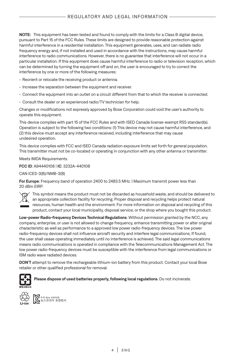 Bose QuietComfort Ultra Wireless Noise Canceling Over-Ear Headphones (White Smoke) User Manual | Page 4 / 56