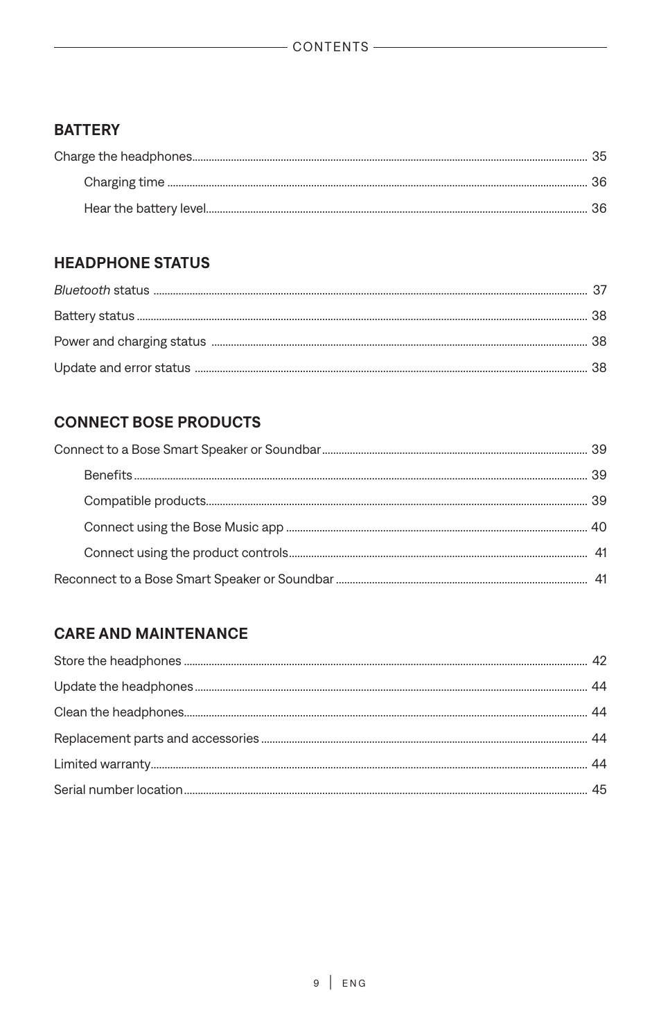 Bose QuietComfort Ultra Wireless Noise Canceling Over-Ear Headphones (White Smoke) User Manual | Page 9 / 56