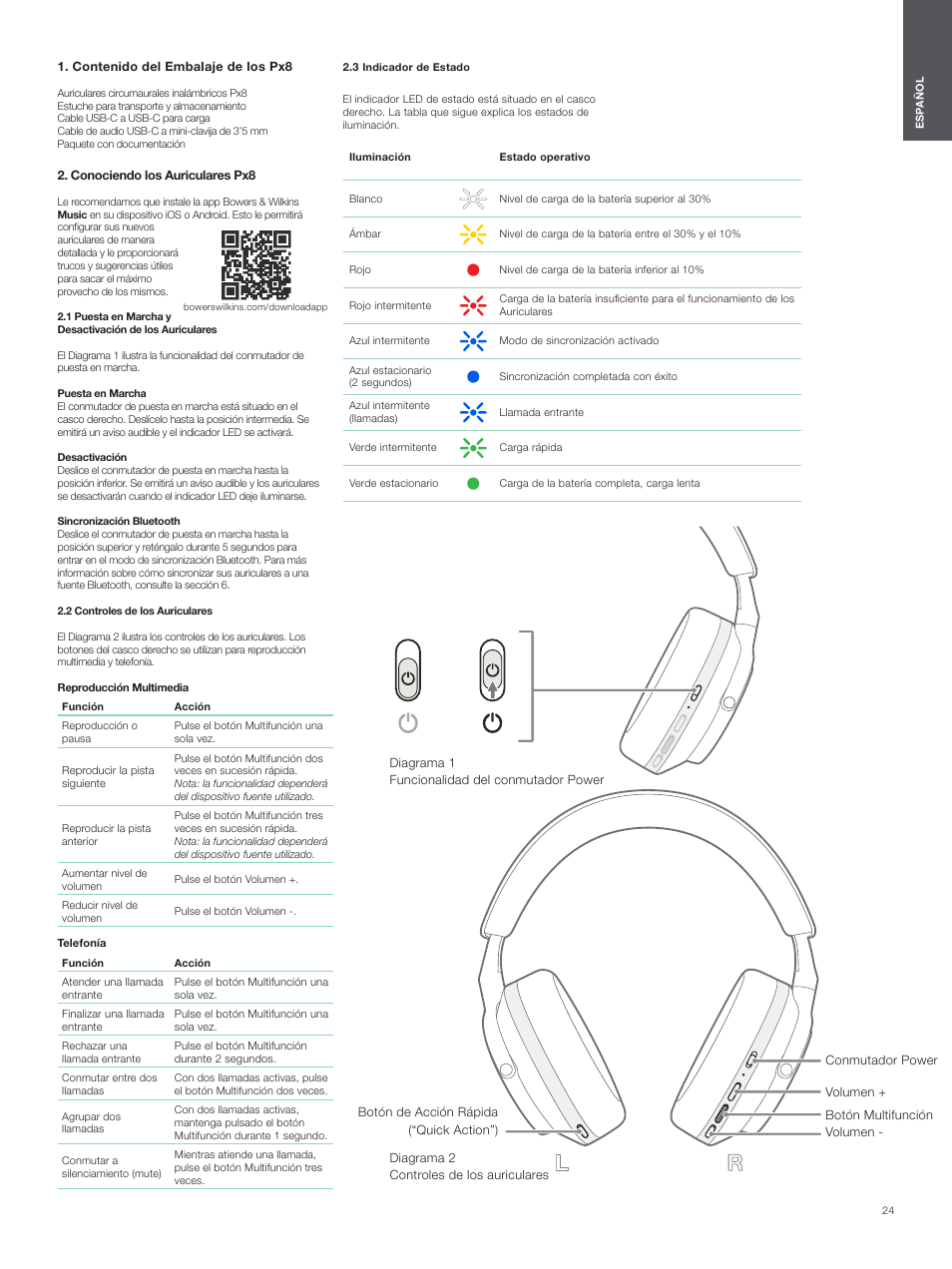 Bowers & Wilkins Px8 Noise-Canceling Wireless Over-Ear Headphones (Royal Burgundy) User Manual | Page 24 / 120