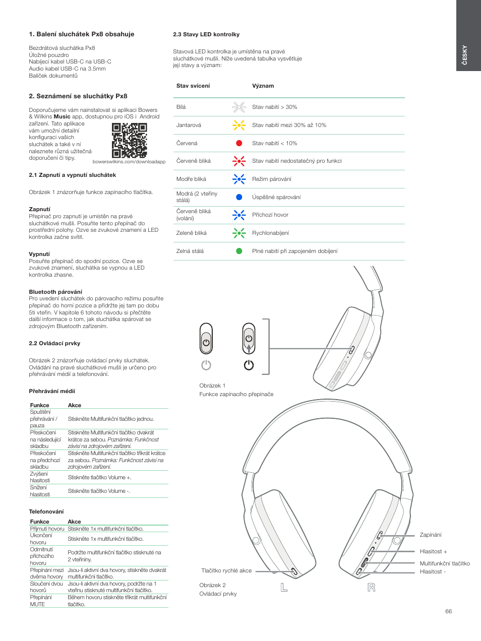 Bowers & Wilkins Px8 Noise-Canceling Wireless Over-Ear Headphones (Royal Burgundy) User Manual | Page 66 / 120