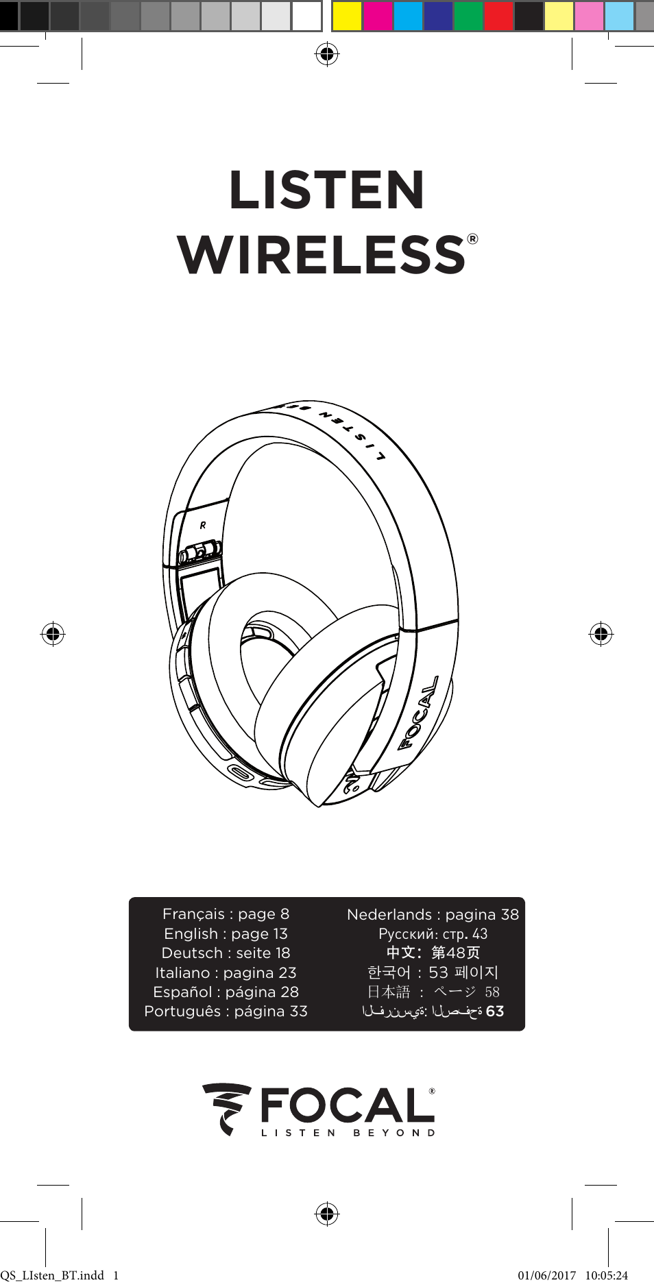 Focal Listen Wireless Over-Ear Headphones (Black) User Manual | 37 pages