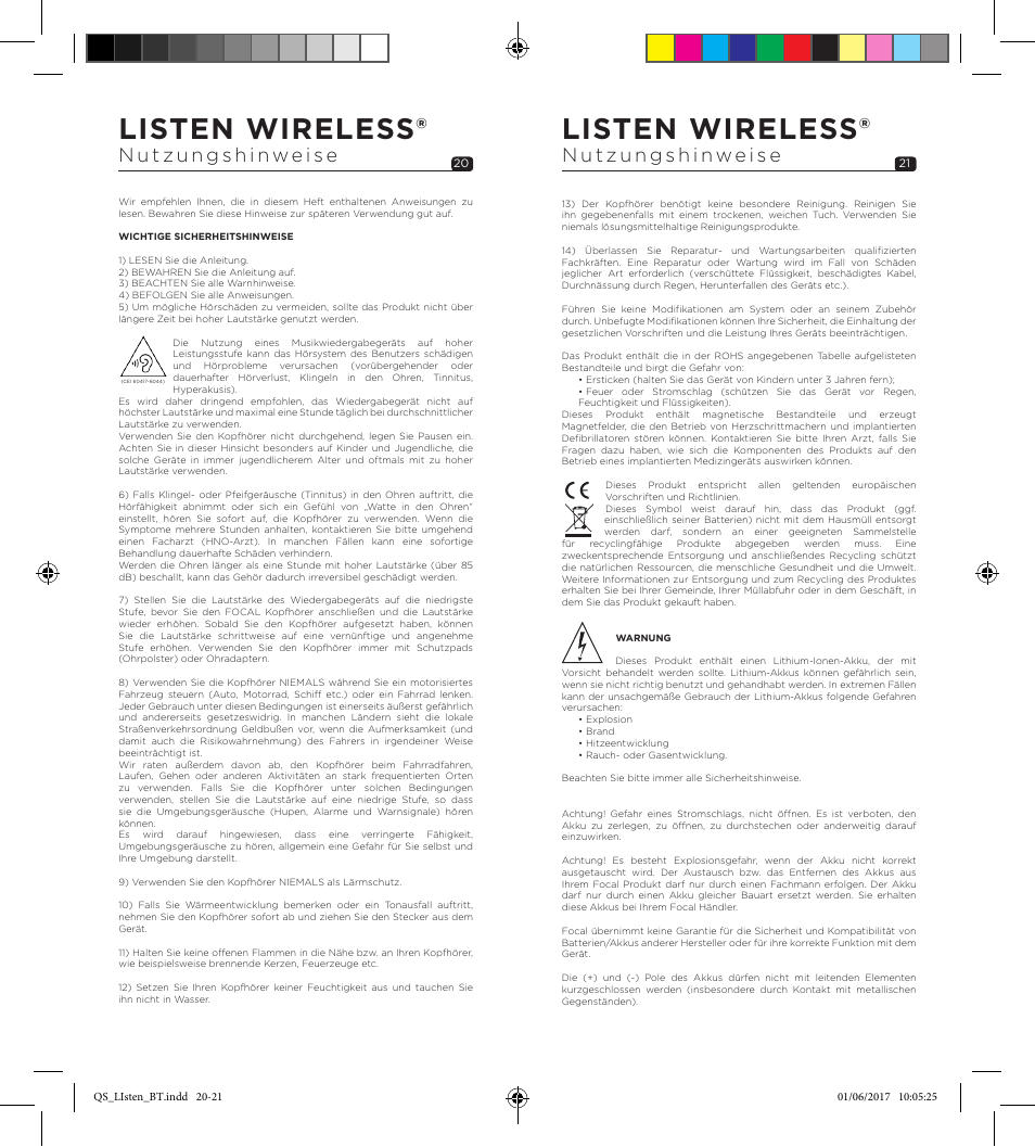 Listen wireless | Focal Listen Wireless Over-Ear Headphones (Black) User Manual | Page 11 / 37
