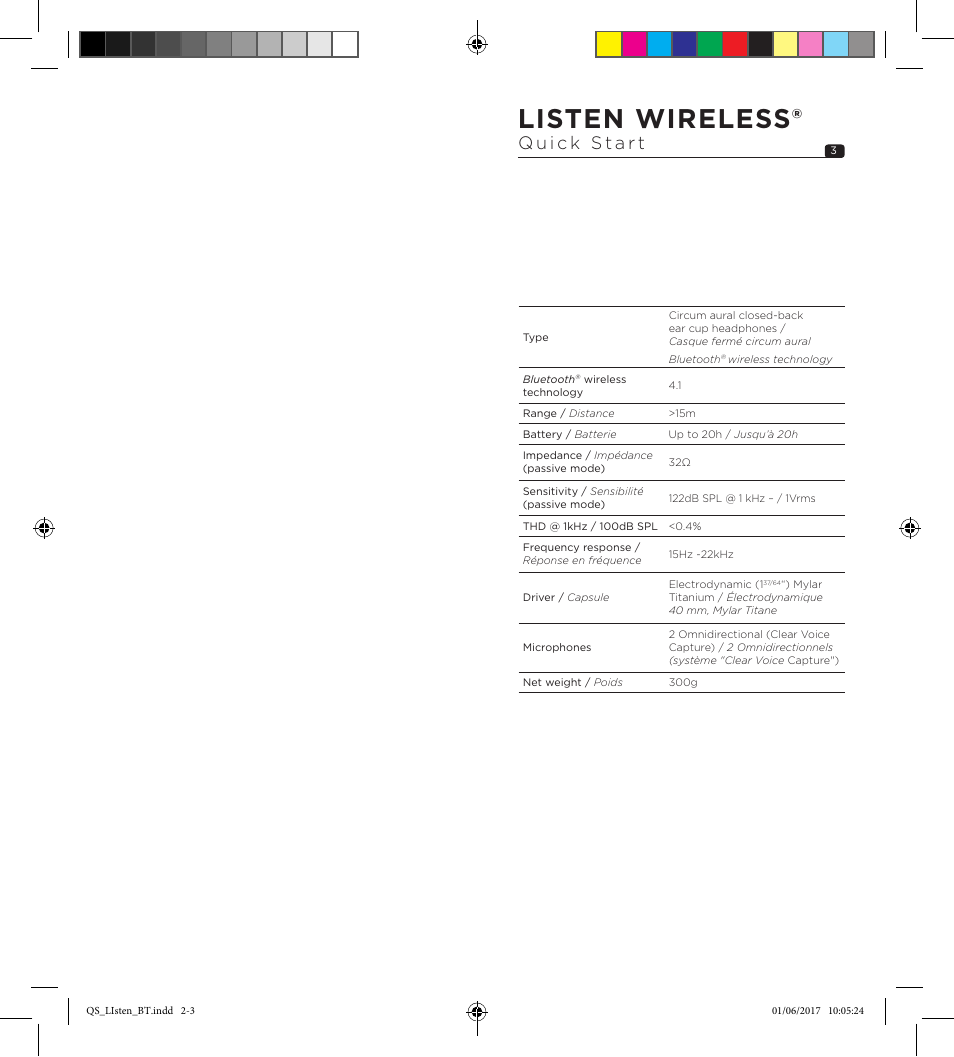 Listen wireless | Focal Listen Wireless Over-Ear Headphones (Black) User Manual | Page 2 / 37