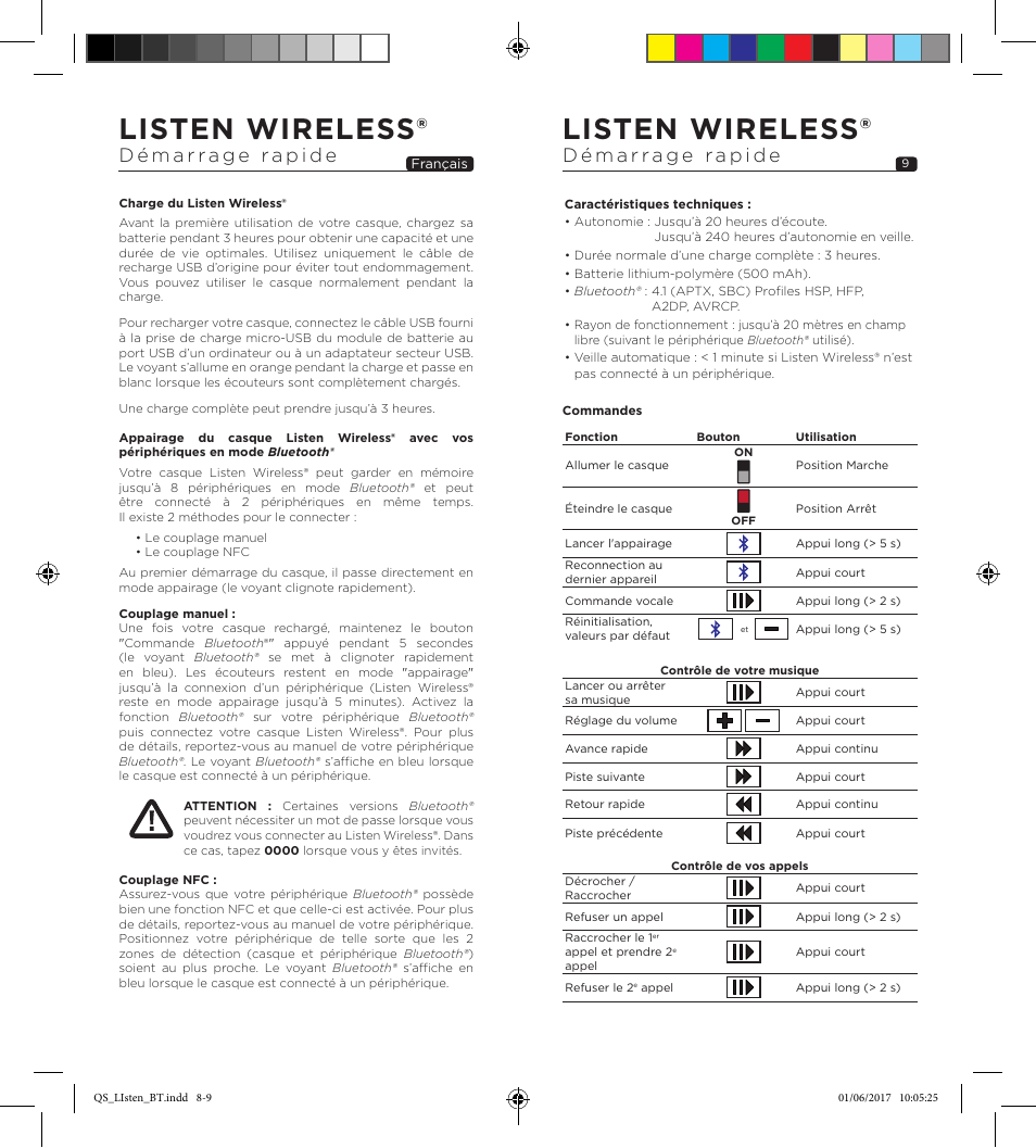 Listen wireless | Focal Listen Wireless Over-Ear Headphones (Black) User Manual | Page 5 / 37