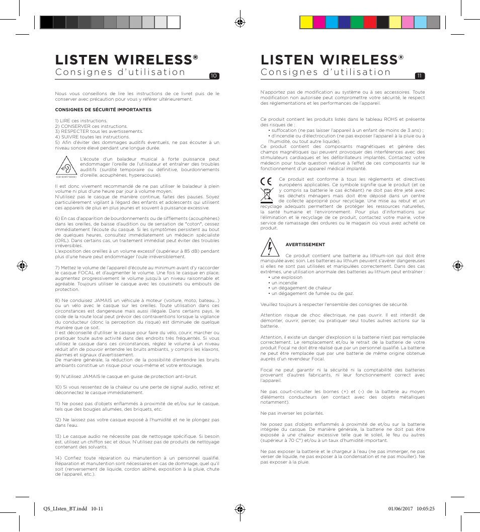 Listen wireless | Focal Listen Wireless Over-Ear Headphones (Black) User Manual | Page 6 / 37