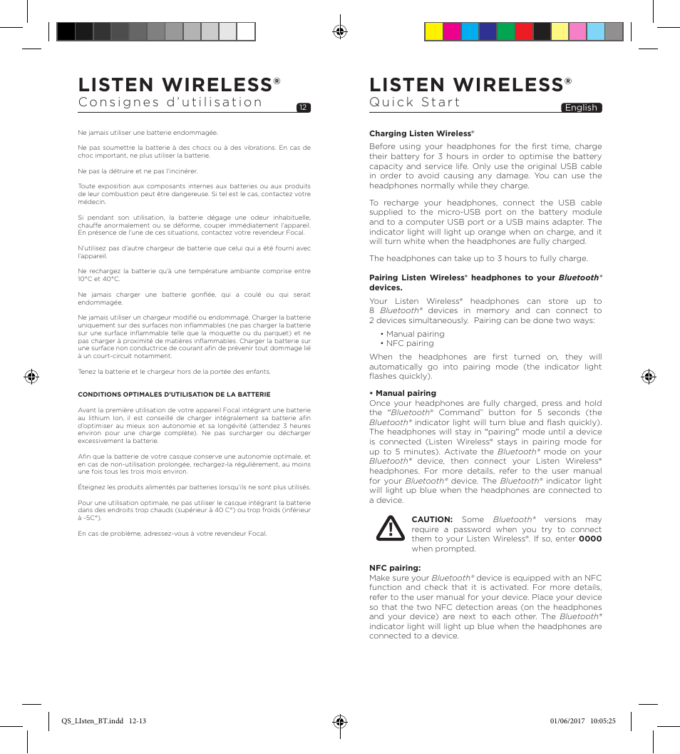 Listen wireless | Focal Listen Wireless Over-Ear Headphones (Black) User Manual | Page 7 / 37