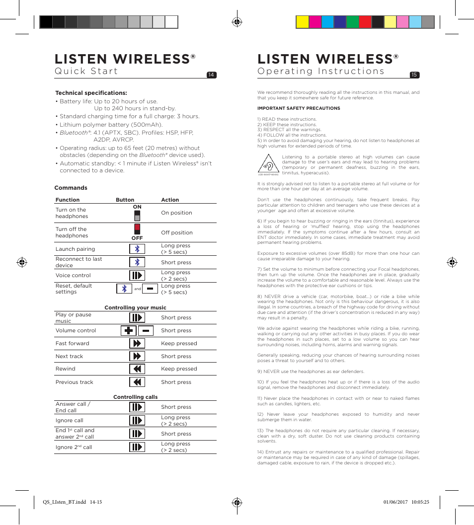 Listen wireless | Focal Listen Wireless Over-Ear Headphones (Black) User Manual | Page 8 / 37