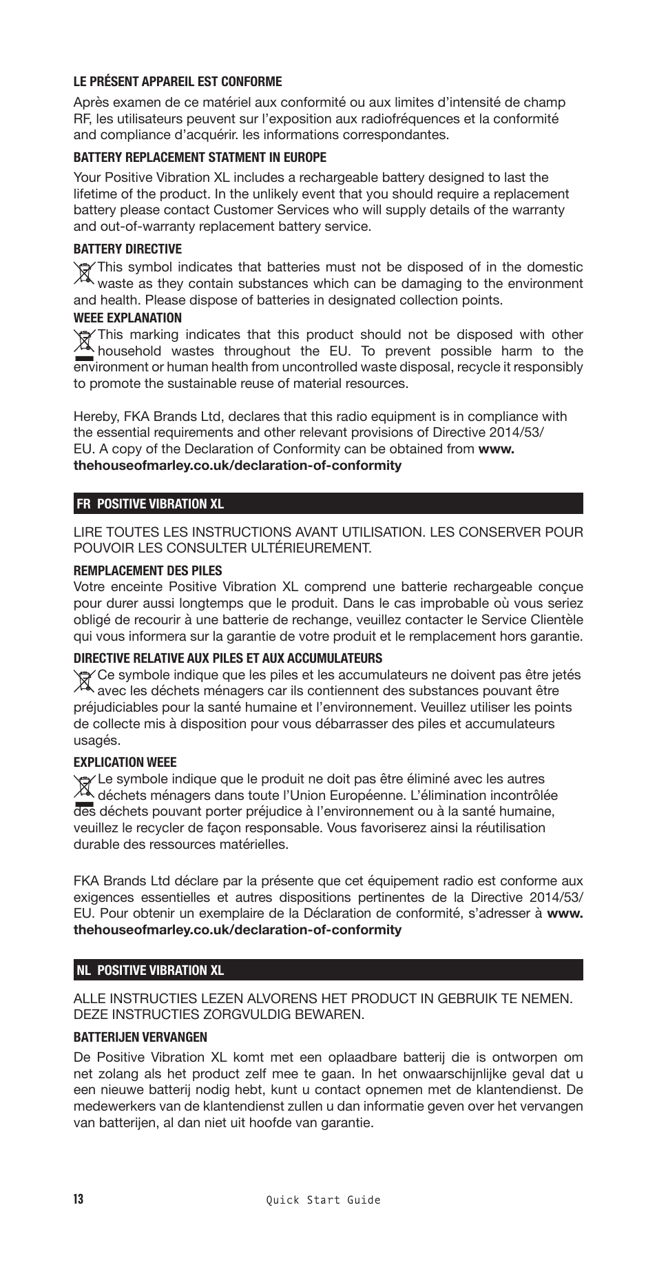 House of Marley Positive Vibration XL Noise-Canceling Wireless Over-Ear Headphones (Copper) User Manual | Page 14 / 24