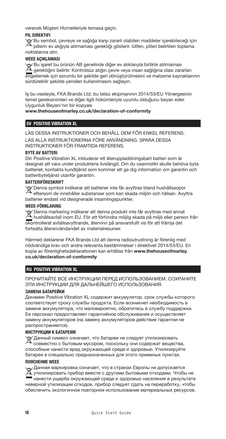 House of Marley Positive Vibration XL Noise-Canceling Wireless Over-Ear Headphones (Copper) User Manual | Page 17 / 24