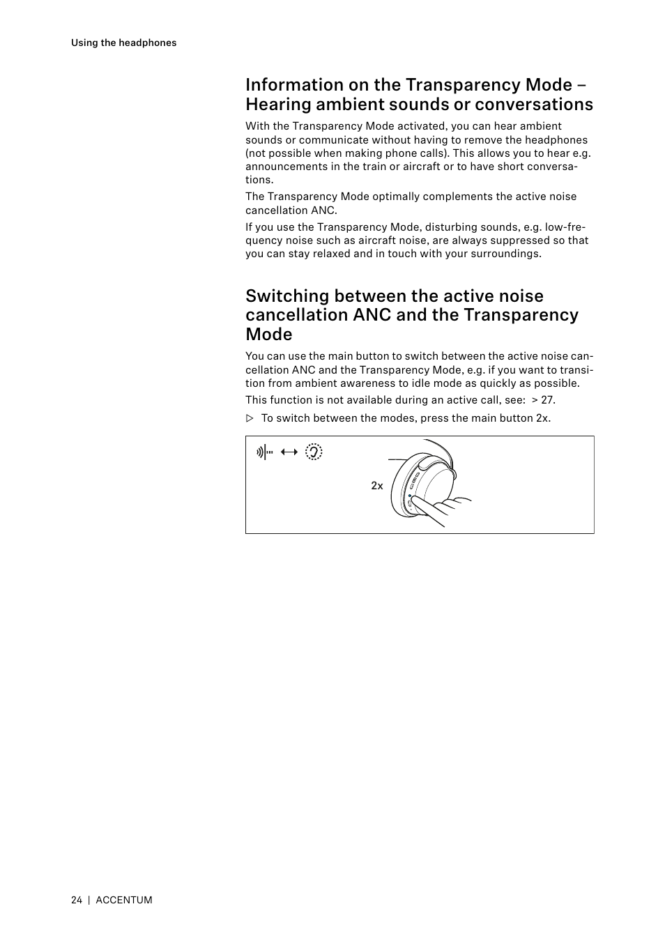 Sennheiser ACCENTUM Over-Ear Wireless Headphones (Black) User Manual | Page 24 / 40