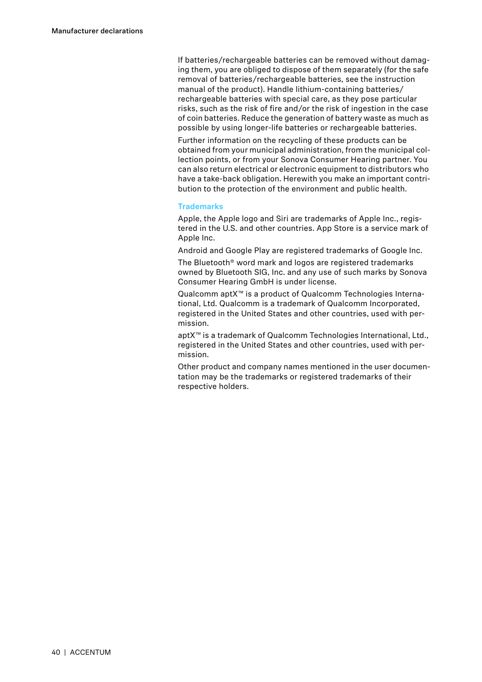 Trademarks | Sennheiser ACCENTUM Over-Ear Wireless Headphones (Black) User Manual | Page 40 / 40