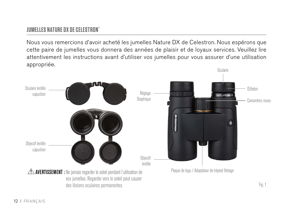 Jumelles nature dx de celestron | Celestron 10x42 Nature DX Binoculars (Black) User Manual | Page 14 / 52