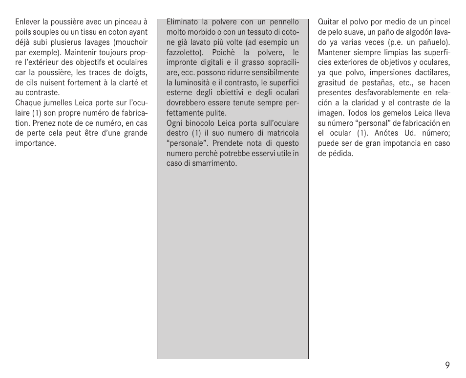 LEICA 10x25 Trinovid BCA Binoculars User Manual | Page 12 / 20