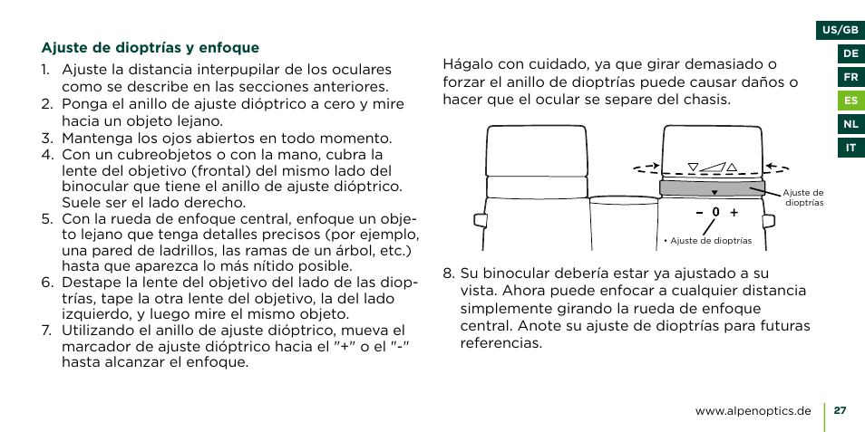Alpen Optics 8x42 Teton ED-HD Binoculars User Manual | Page 27 / 44