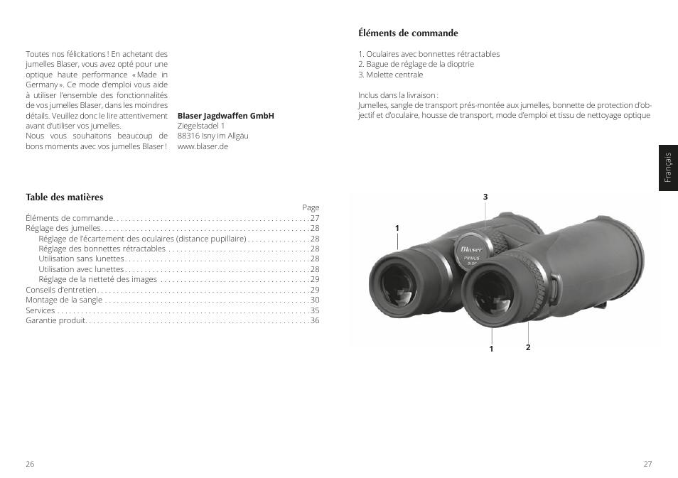 Blaser 10x42 Primus Binoculars User Manual | Page 14 / 33