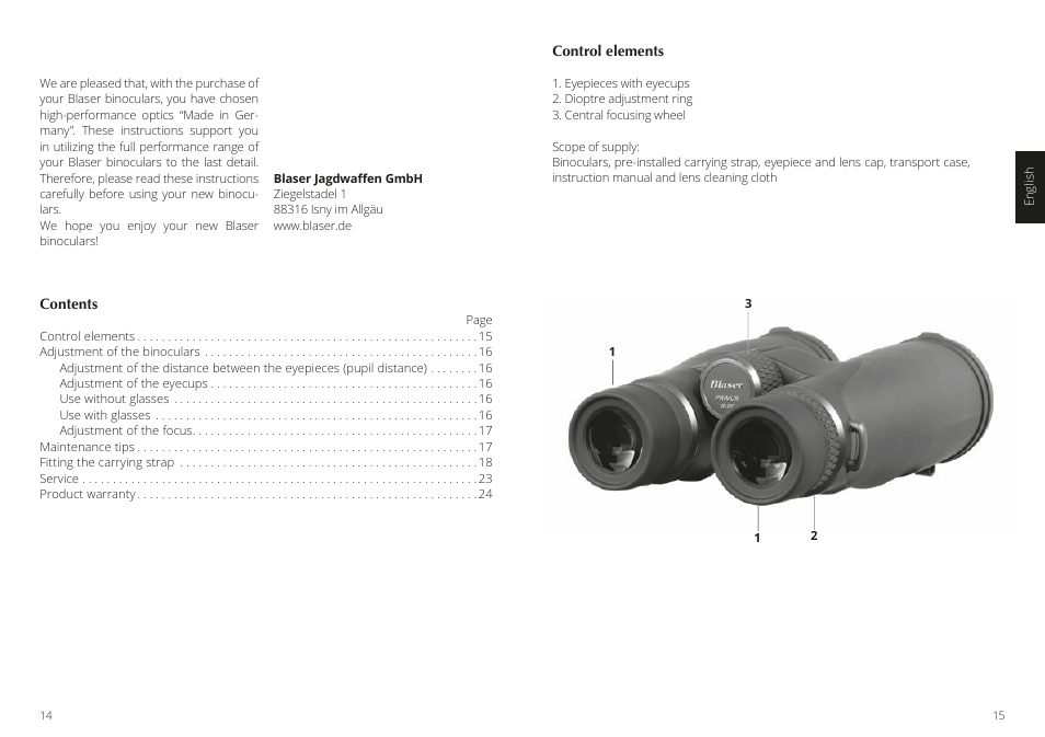 Blaser 10x42 Primus Binoculars User Manual | Page 8 / 33