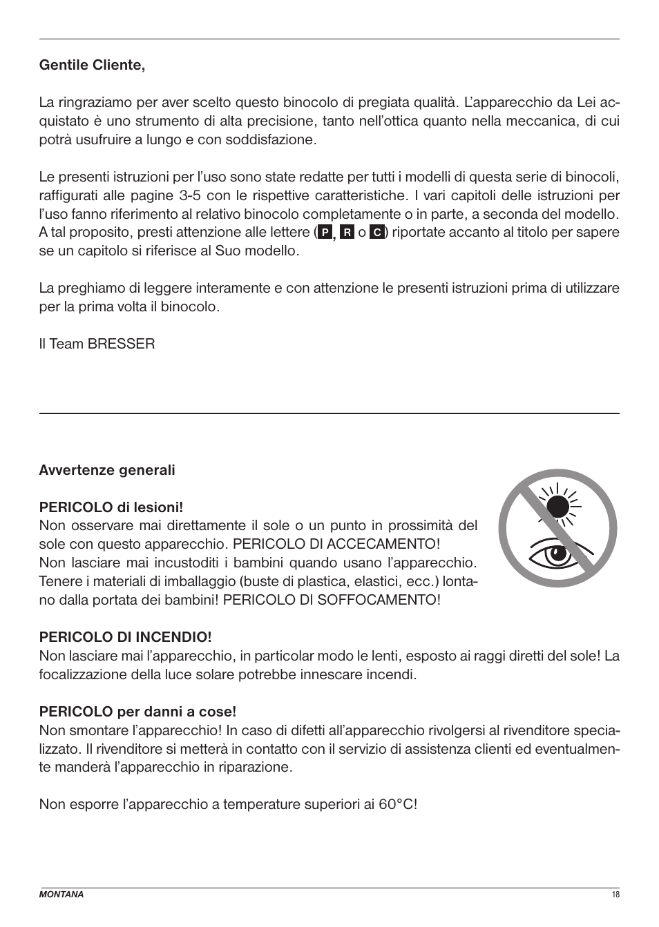 BRESSER 8x25 Montana DK Binoculars (Gray) User Manual | Page 18 / 48