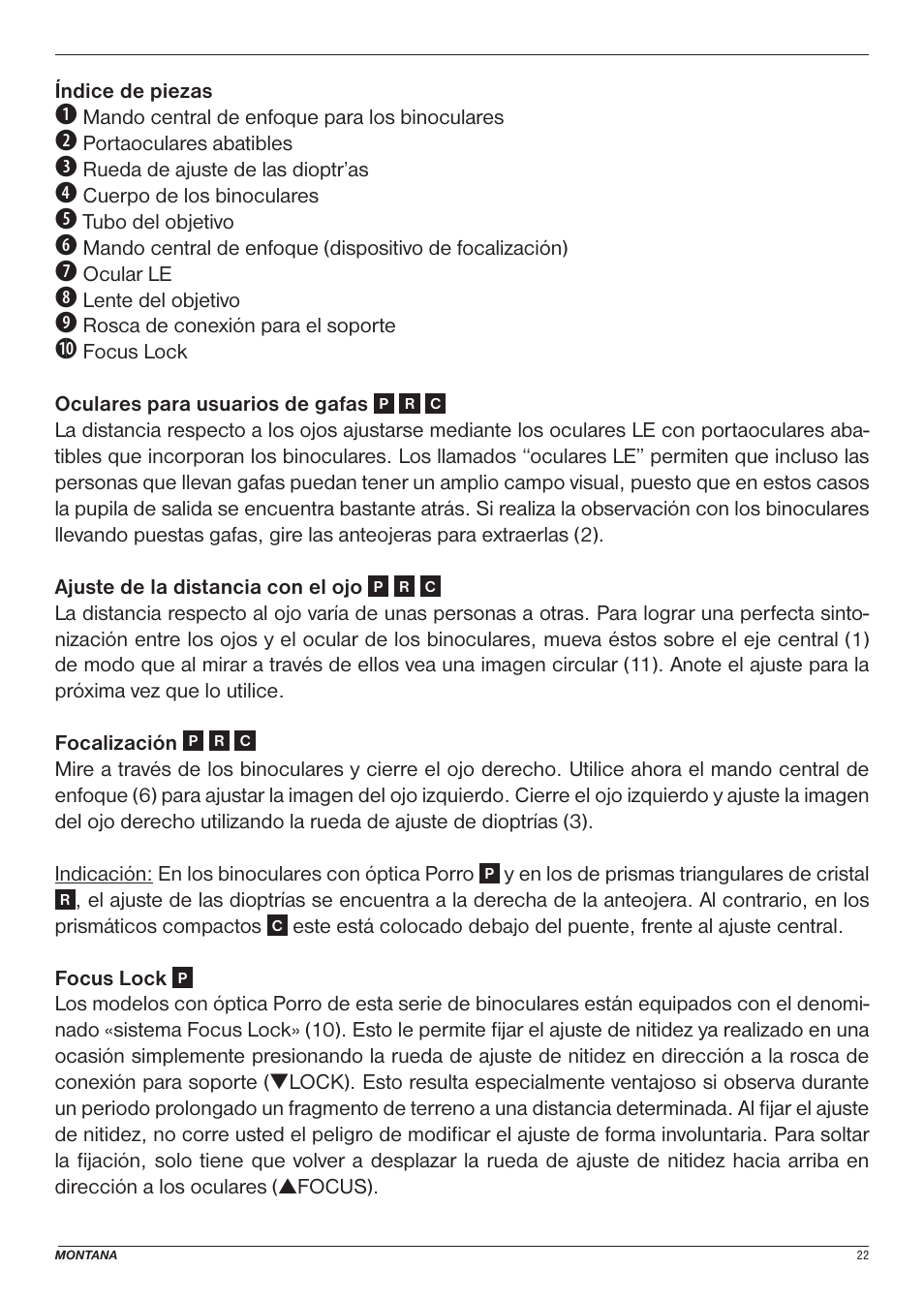 BRESSER 8x25 Montana DK Binoculars (Gray) User Manual | Page 22 / 48