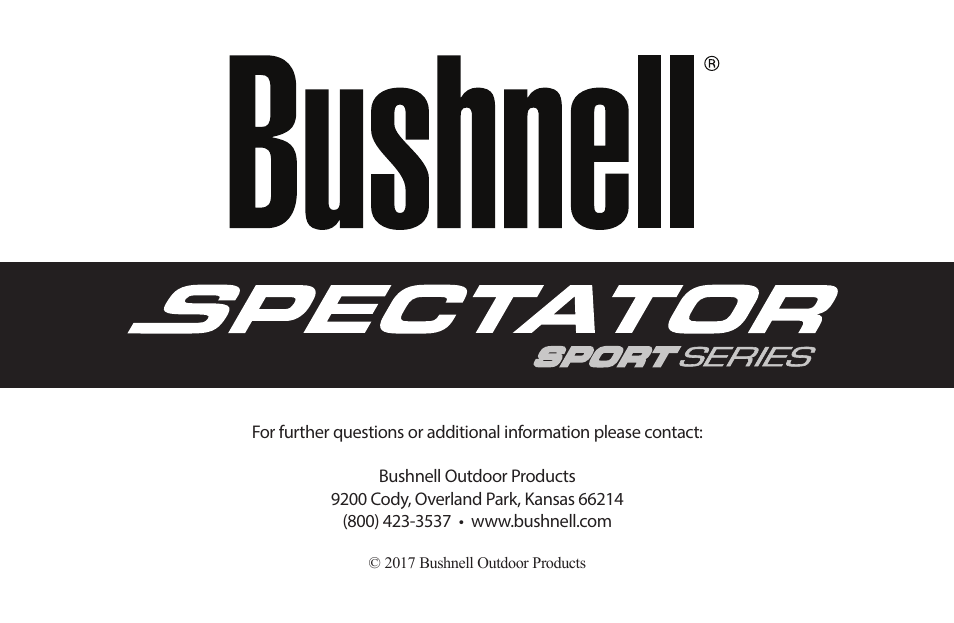 Bushnell 8x32 Spectator Sport Binoculars (Black) User Manual | Page 52 / 52