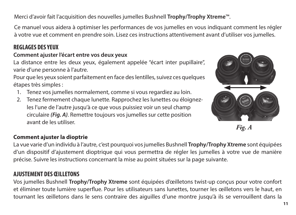 Bushnell 8x56 Trophy Xtreme Binoculars (Green) User Manual | Page 11 / 36